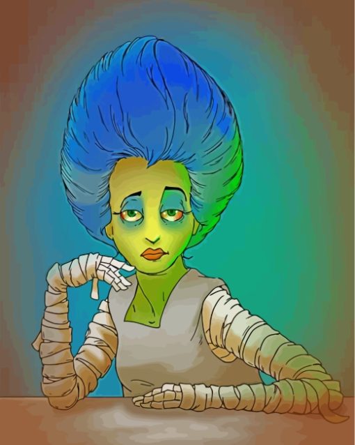 Bride Of Frankenstein Cartoon Diamond Painting