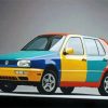 Colorful Vw Golf Car Diamond Painting