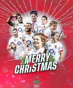 Merry Christmas England National Rugby Diamond Painting