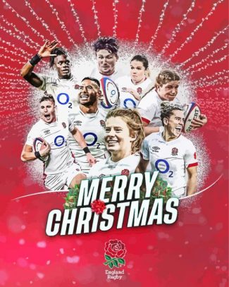 Merry Christmas England National Rugby Diamond Painting
