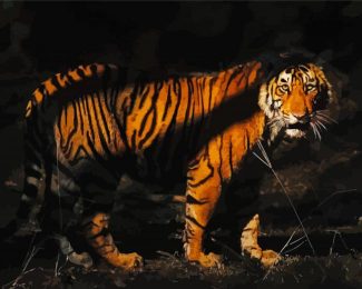 Tiger In The Night Diamond Painting