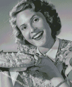 Vintage Woman Holding Baked Pie Diamond Painting