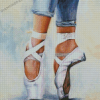 White Ballet Shoe Diamond Painting