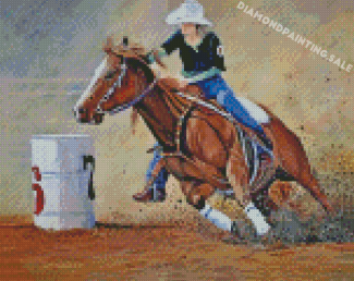Barrel Racer Lady Diamond Painting