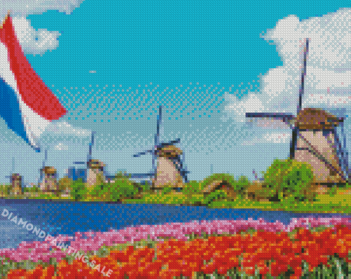 Dutch Windmills Diamond Painting