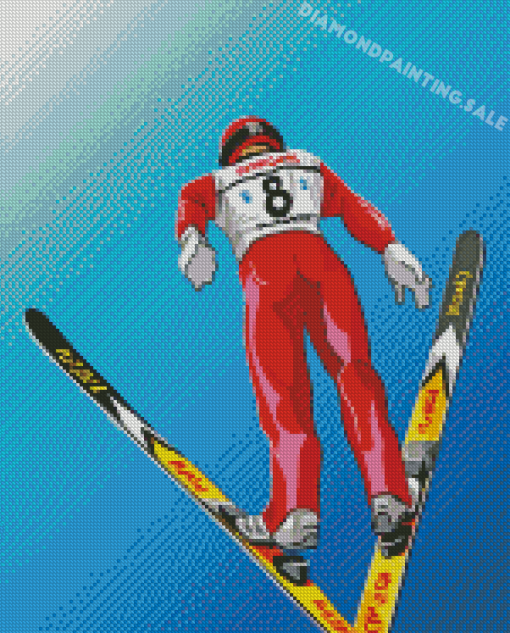 Ski Jump Art Illustration Diamond Painting