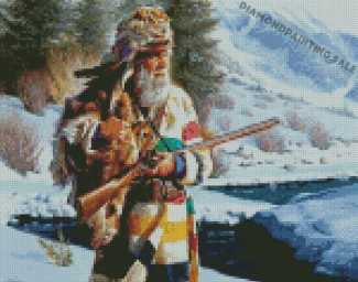 Trapper Mountain Man Diamond Painting