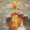 Cat Water Reflection Diamond Painting