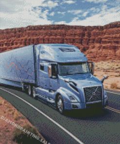 Grey Semi Truck Diamond Painting