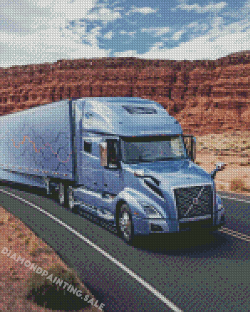 Grey Semi Truck Diamond Painting