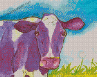 Purple Cow Diamond Painting