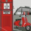 Red Lambretta Diamond Painting