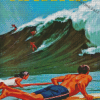 Retro Hawaii Surfers Poster Diamond Painting