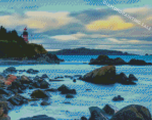 West Quoddy Lighthouse Landscape Diamond Painting