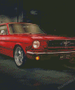 Red 64 Ford Mustang Diamond Painting