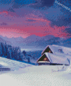 Sunset Landscape Snow Diamond Painting