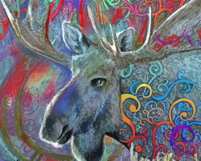 Abstract Moose Diamond Painting