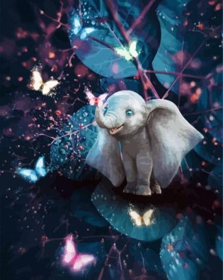 Aesthetic Elephant And Butterfly Diamond Painting