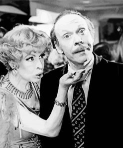 Black And Whit George And Mildred Diamond Painting