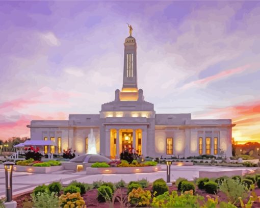 Columbia South Carolina Temple At Sunset Diamond Painting