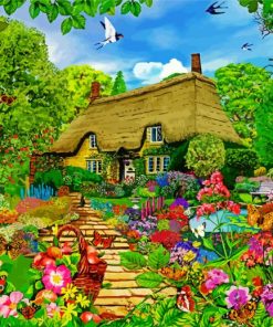 Cottage Garden Cartoon Diamond Painting