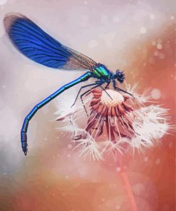 Dragonfly And Dandelion Diamond Painting