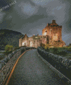 Eilean Donan Castle At Night Diamond Painting