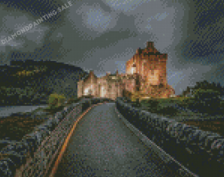 Eilean Donan Castle At Night Diamond Painting