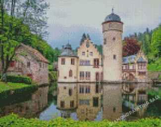 Schloss Mespelbrunn Castle Diamond Painting