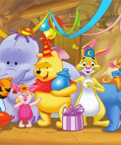 Happy Birthday Winnie The Pooh Celebration Diamond Painting