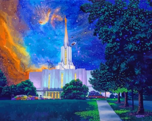 Jordan River Utah Temple Art Diamond Painting