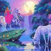 Princess And Unicorn Landscape Diamond Painting