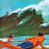 Retro Hawaii Surfers Poster Diamond Painting