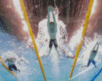 Aesthetic Swimmers in Swimming Competition Diamond Painting