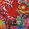 Colorful Tiger And Skull Diamond Painting