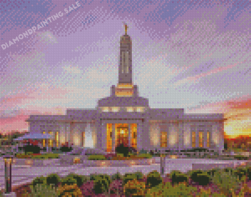 Columbia South Carolina Temple At Sunset Diamond Painting