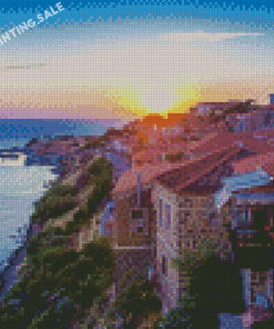 Lesbos Buildings At Sunset Diamond Painting