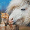 Adorable Cat And Horse Diamond Painting