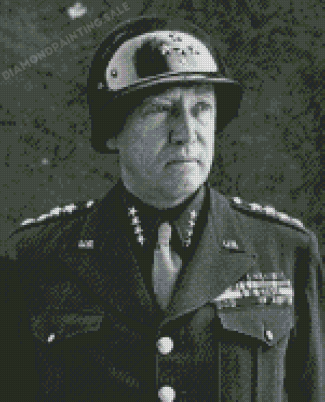 Black And White George Patton Diamond Painting