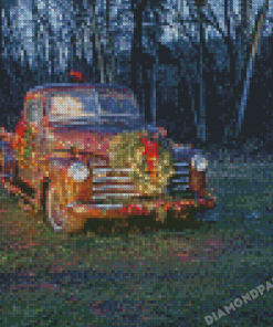 Christmas Chevy 1950 Diamond Painting