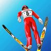 Ski Jump Art Illustration Diamond Painting