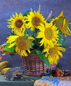 Sunflowers Basket On Table Diamond Painting