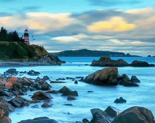 West Quoddy Lighthouse Landscape Diamond Painting