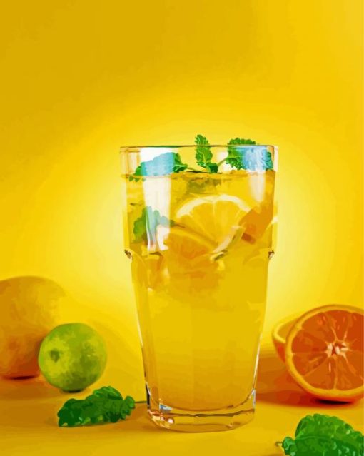 Yellow Fruit Juice Diamond Painting