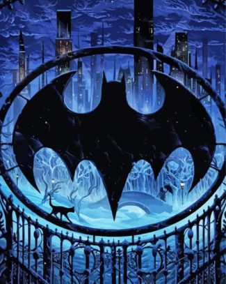 Aesthetic Batman Symbol Art paint by number