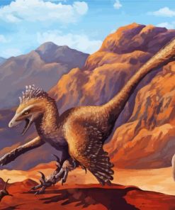 Aesthetic Velociraptor Illustration Diamond Painting