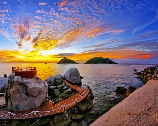 Beautiful Sunset Koh Phi Phi Diamond Painting