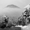 Black And White Road To A Mountain In Winter Diamond Painting