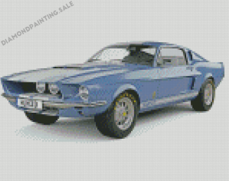 Blue Mustang Car 1967 Diamond Painting