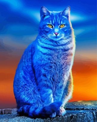 Blue Cat Diamond Painting